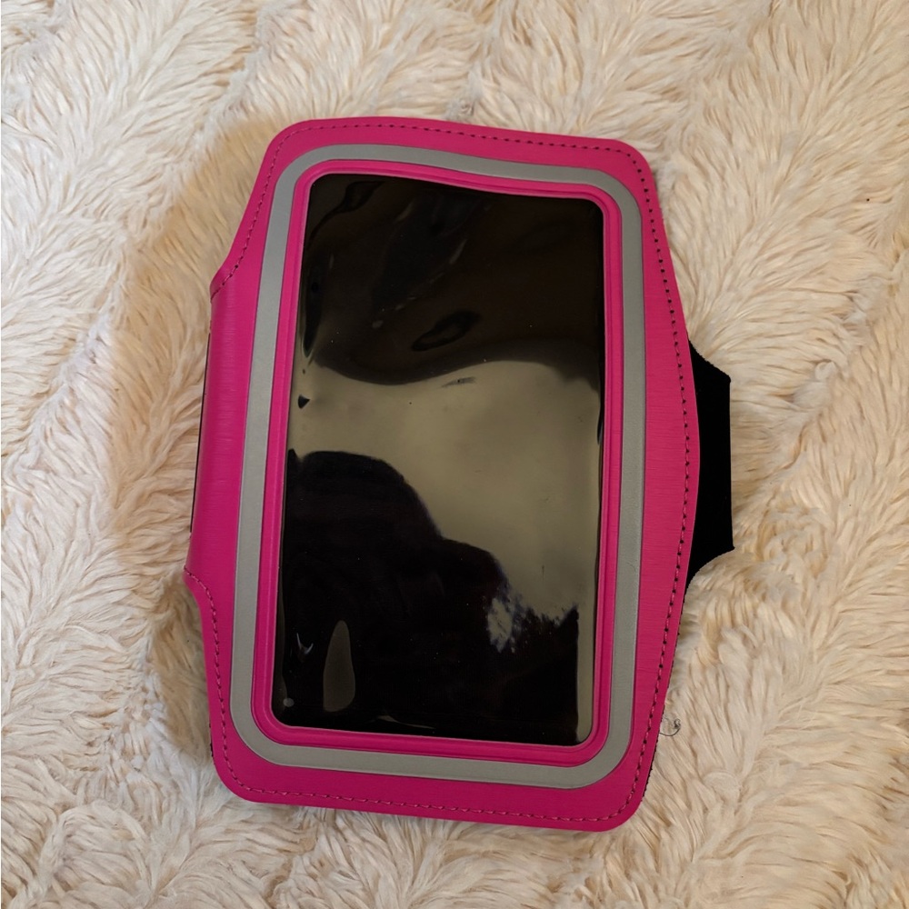 Pink and Gray Armband Phone Holder